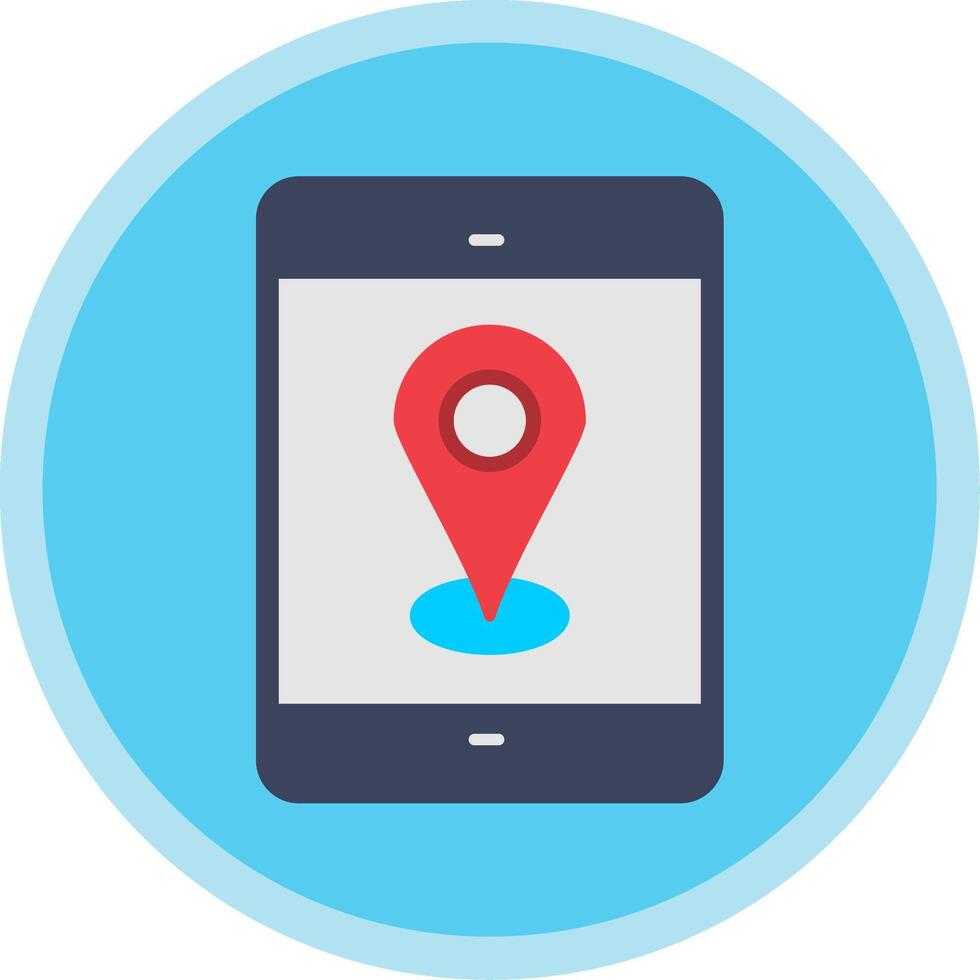 Mobile Gps Flat Multi Circle Icon vector