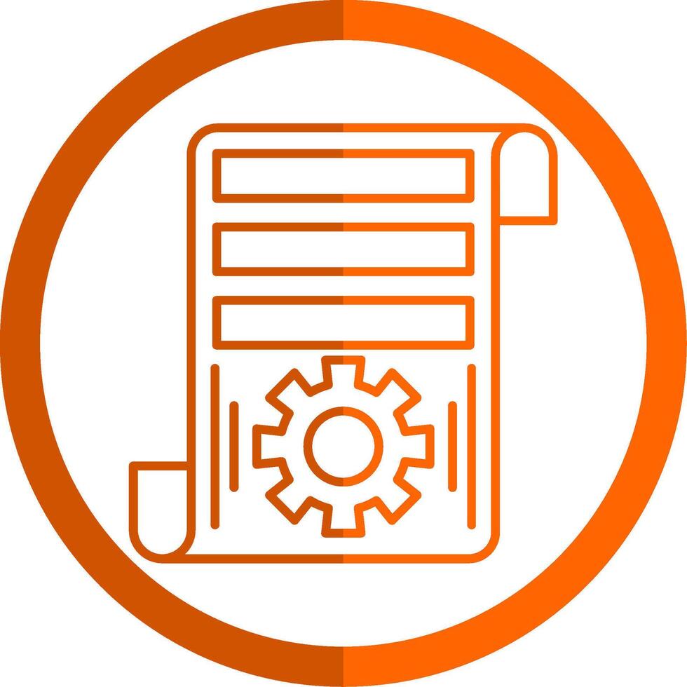 proyecto línea naranja circulo icono vector