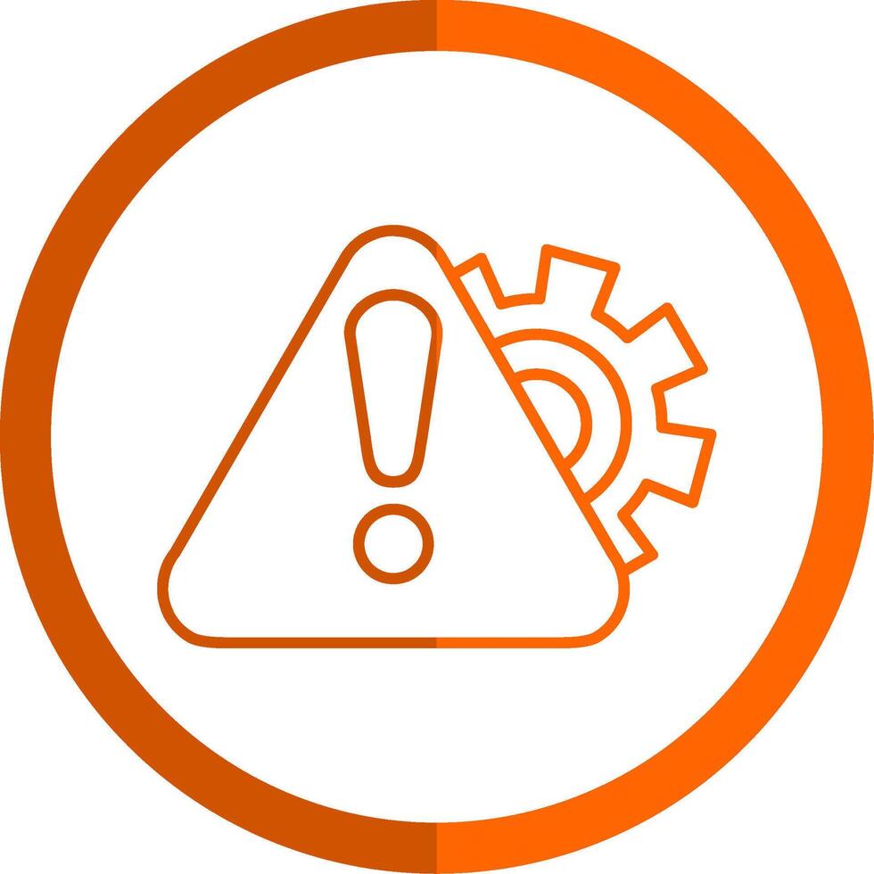advertencia firmar línea naranja circulo icono vector