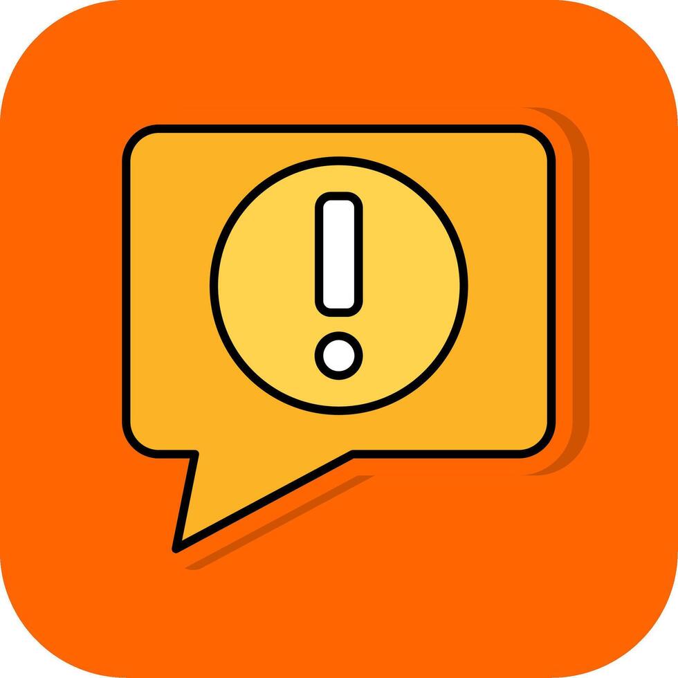 Alert Filled Orange background Icon vector
