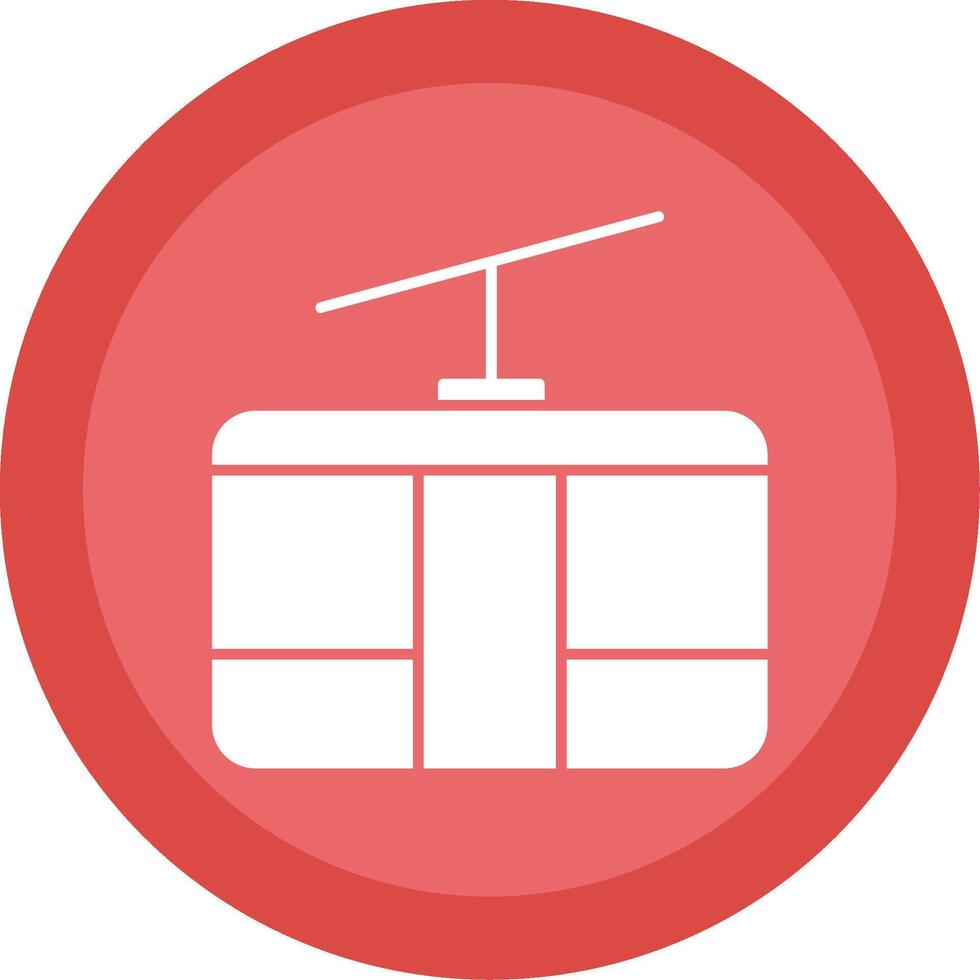 Cableway Glyph Multi Circle Icon vector