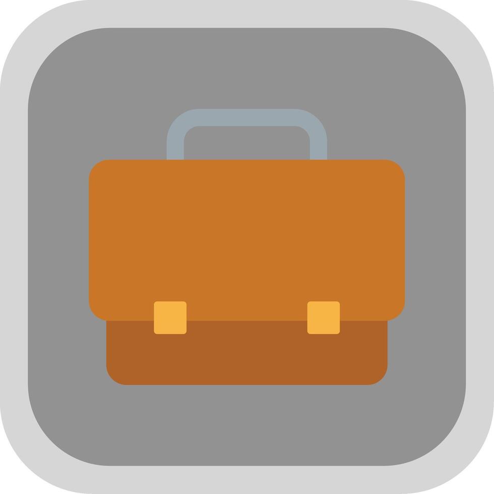 Briefcase Flat Round Corner Icon vector