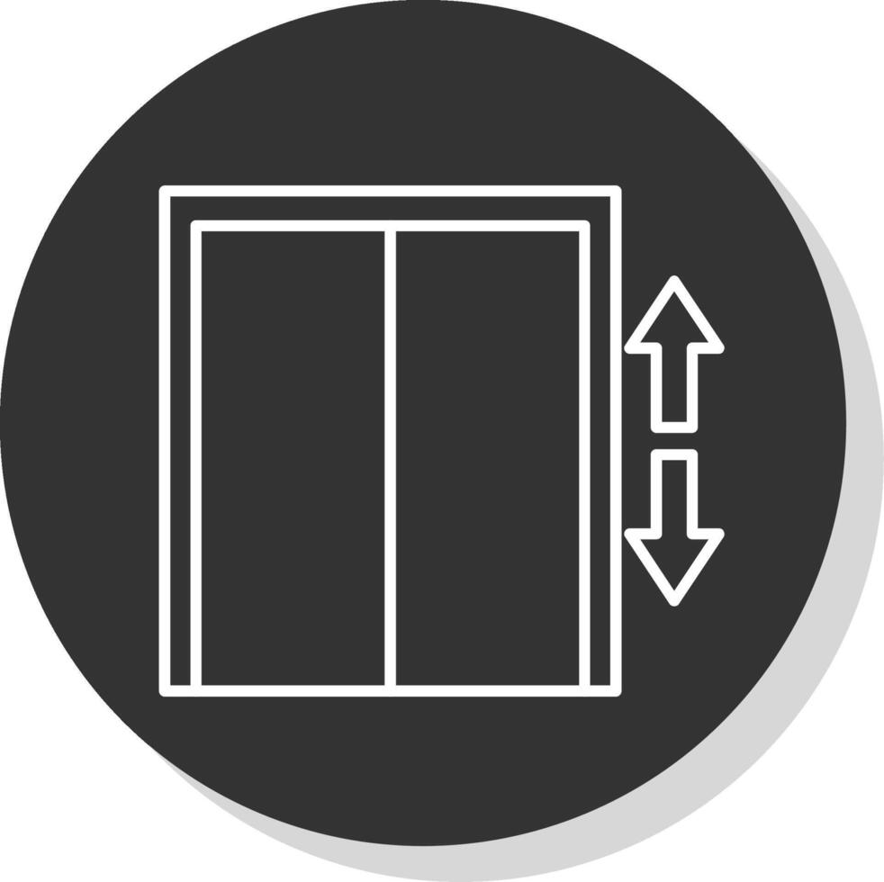 Lift Line Grey Circle Icon vector