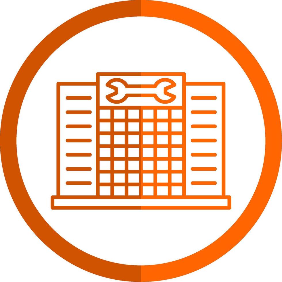 Labour Work Line Orange Circle Icon vector