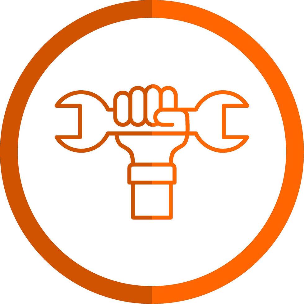 Labour Day Line Orange Circle Icon vector