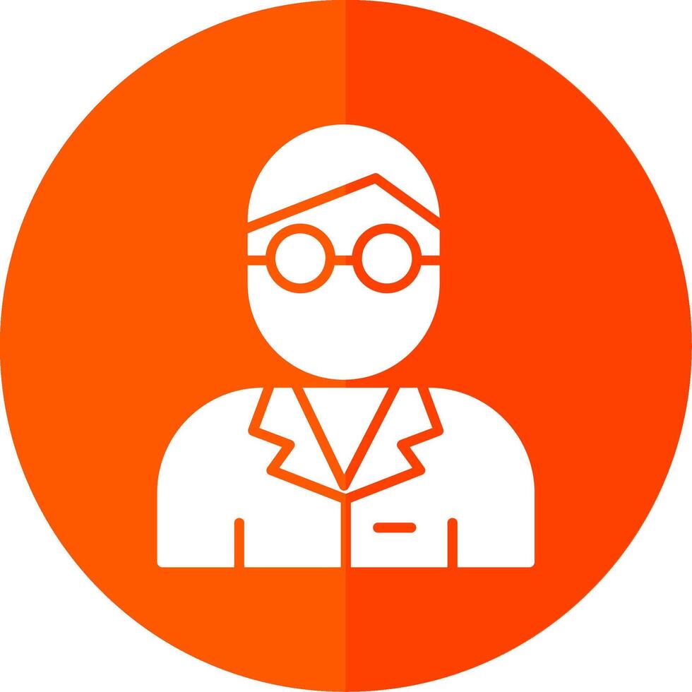 scientist Glyph Red Circle Icon vector