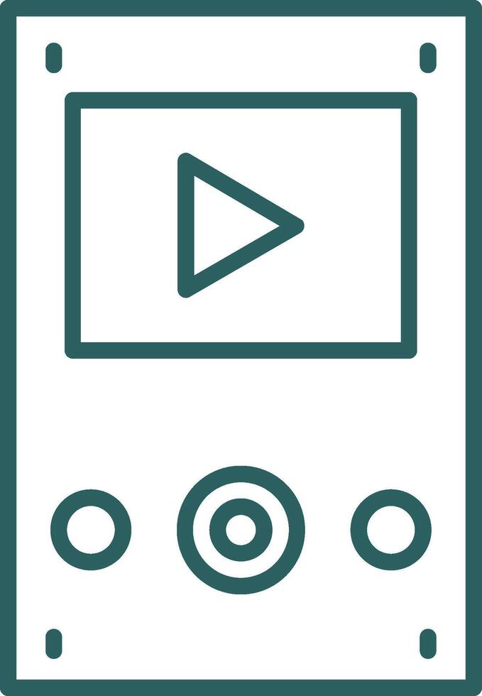 Music Player Line Gradient Round Corner Icon vector
