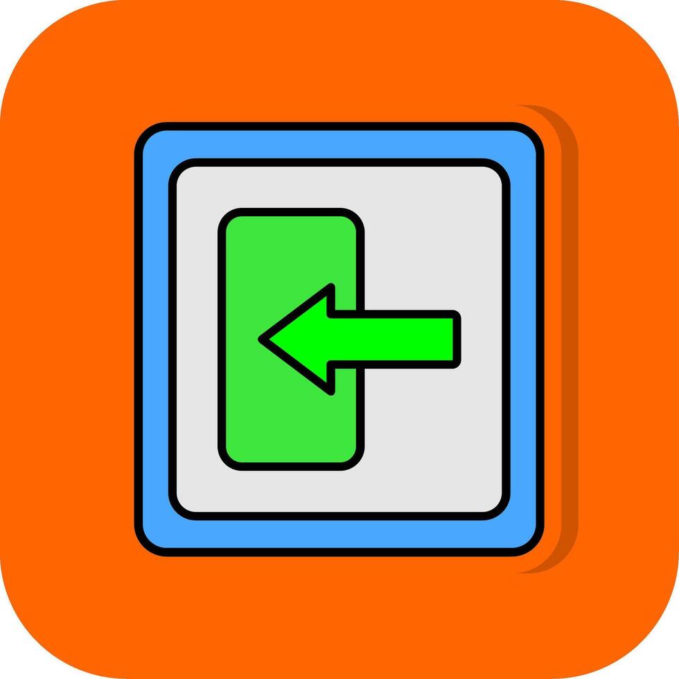 Log In Filled Orange background Icon vector
