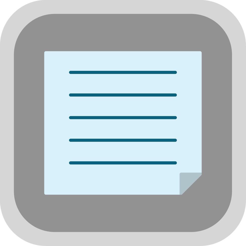 Post It Flat Round Corner Icon vector