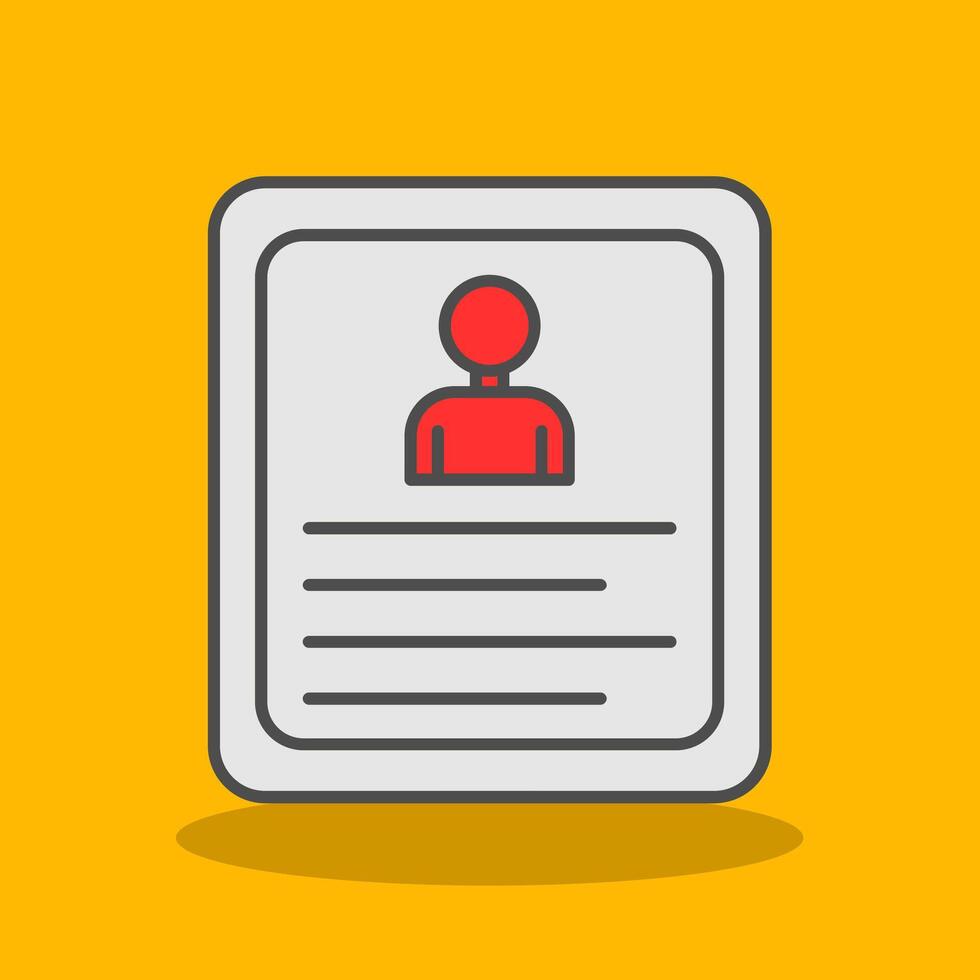Curriculum Vitae Filled Shadow Icon vector