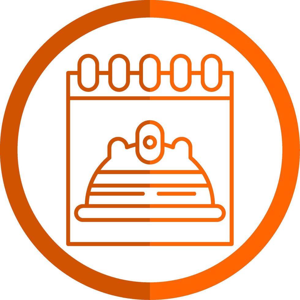 Labour Day Line Orange Circle Icon vector