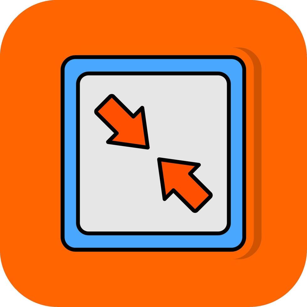 Shrink Filled Orange background Icon vector