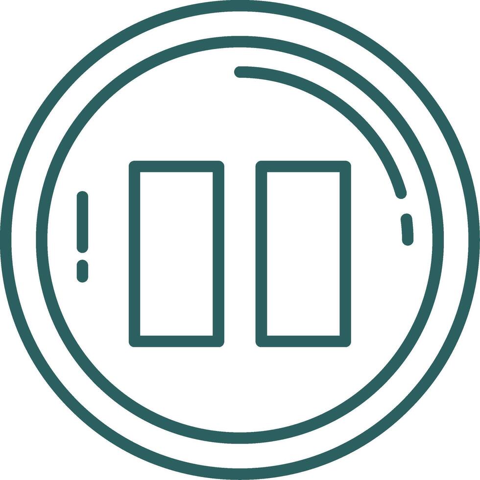 Pause Line Gradient Round Corner Icon vector