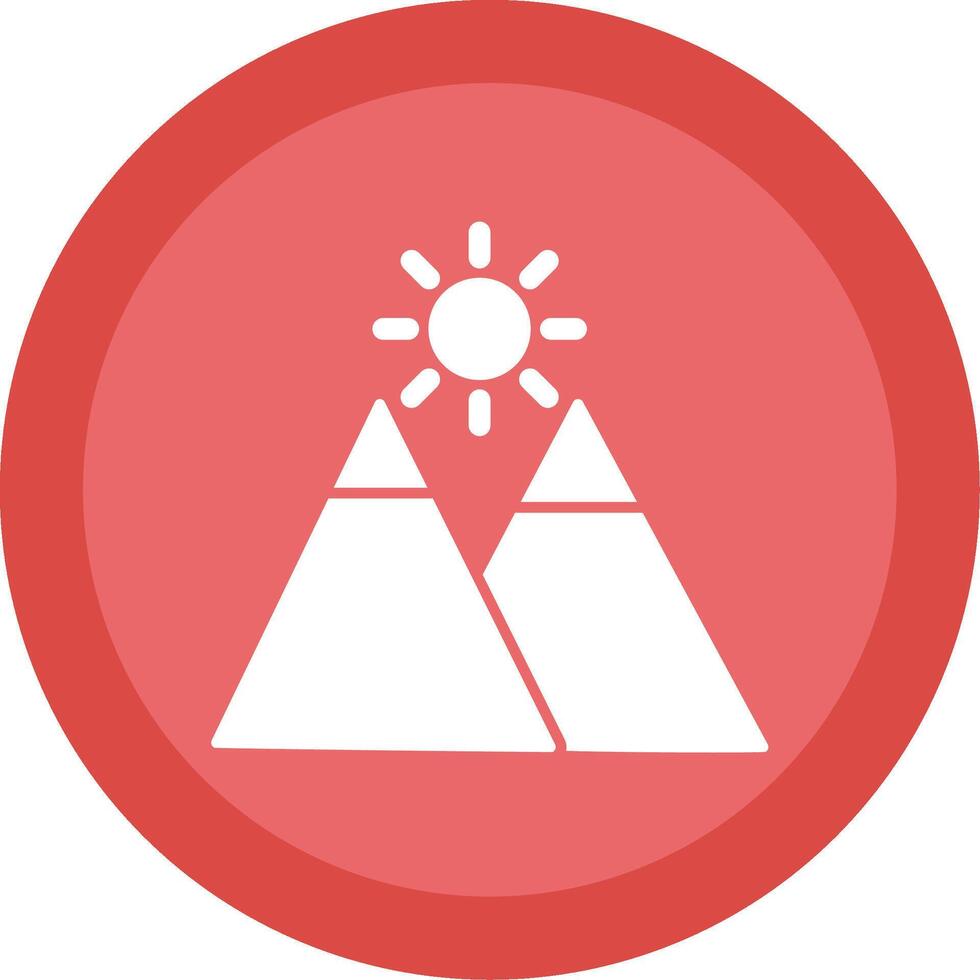Mountains Glyph Multi Circle Icon vector