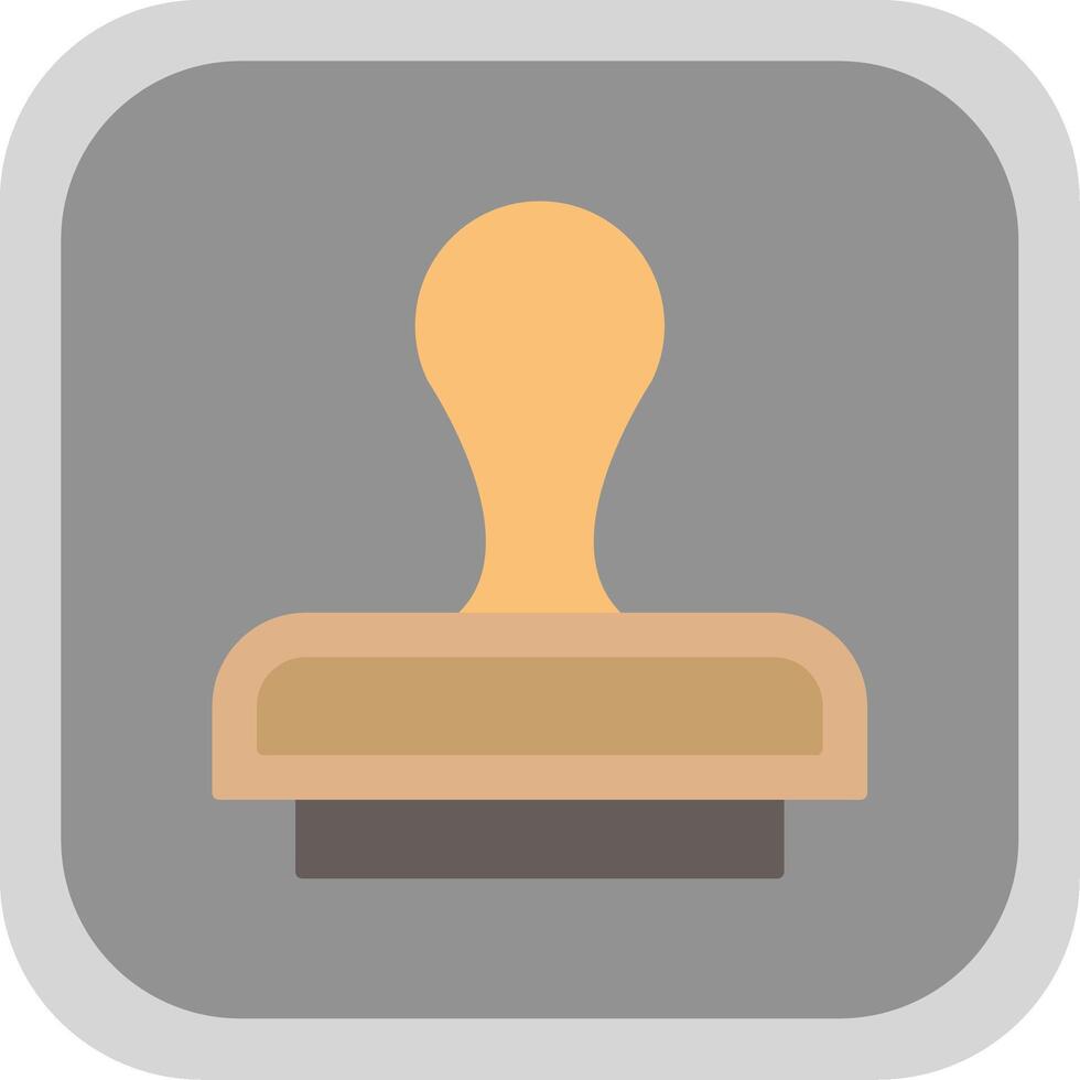 Stamp Flat Round Corner Icon vector