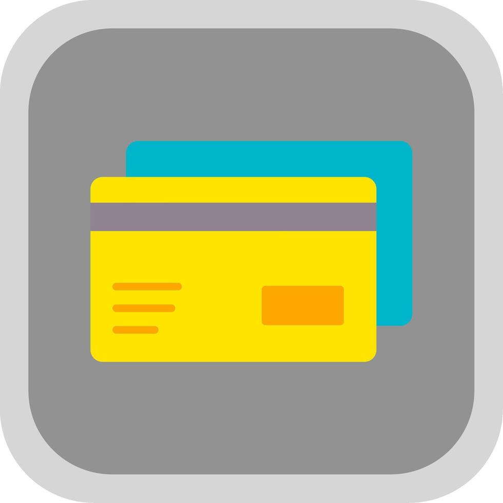 Credit Card Flat Round Corner Icon vector
