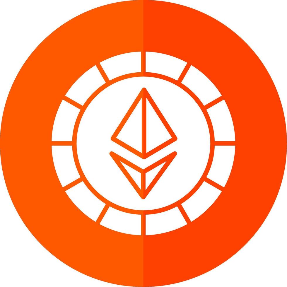 Ethereum Coins Glyph Red Circle Icon vector