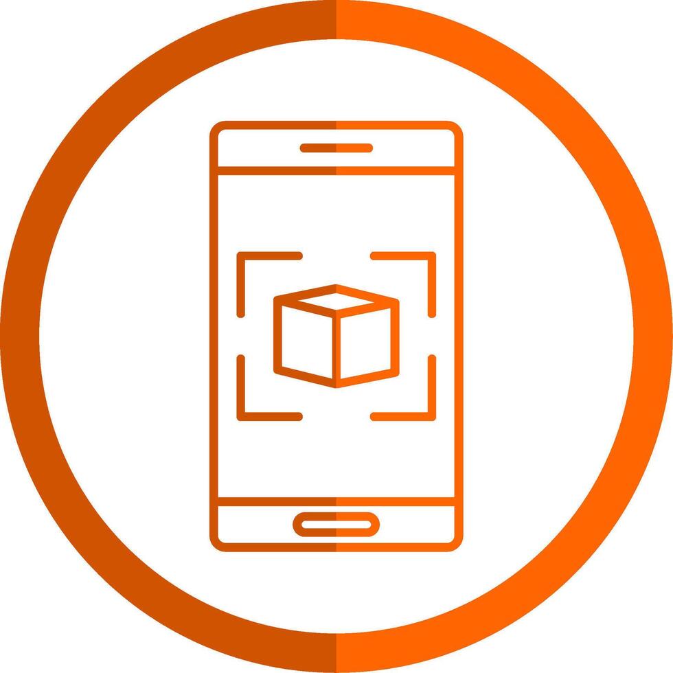 Augmented Reality Line Orange Circle Icon vector