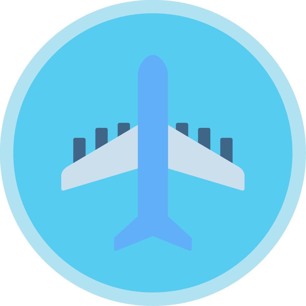 Plane Flat Multi Circle Icon vector