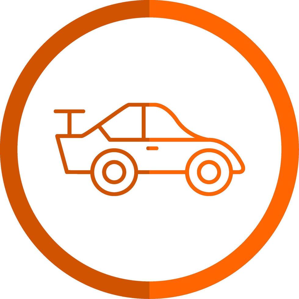 Car Line Orange Circle Icon vector