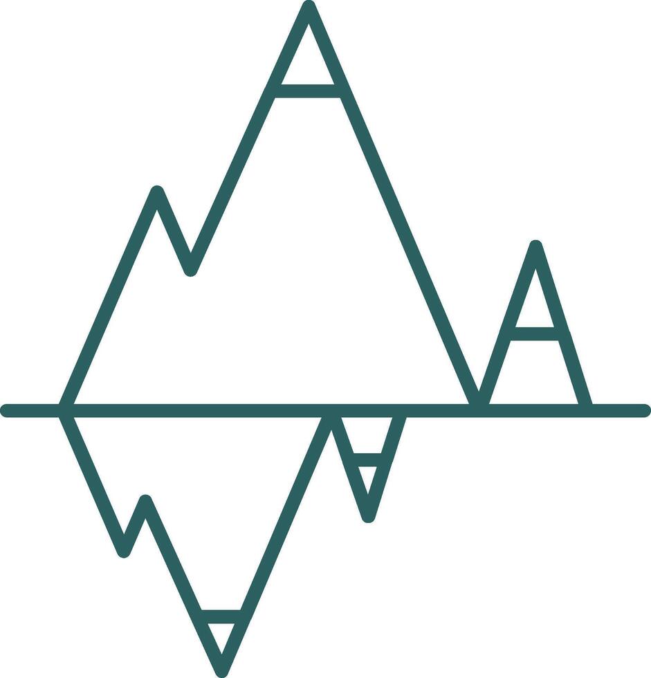 Glacier Line Gradient Round Corner Icon vector