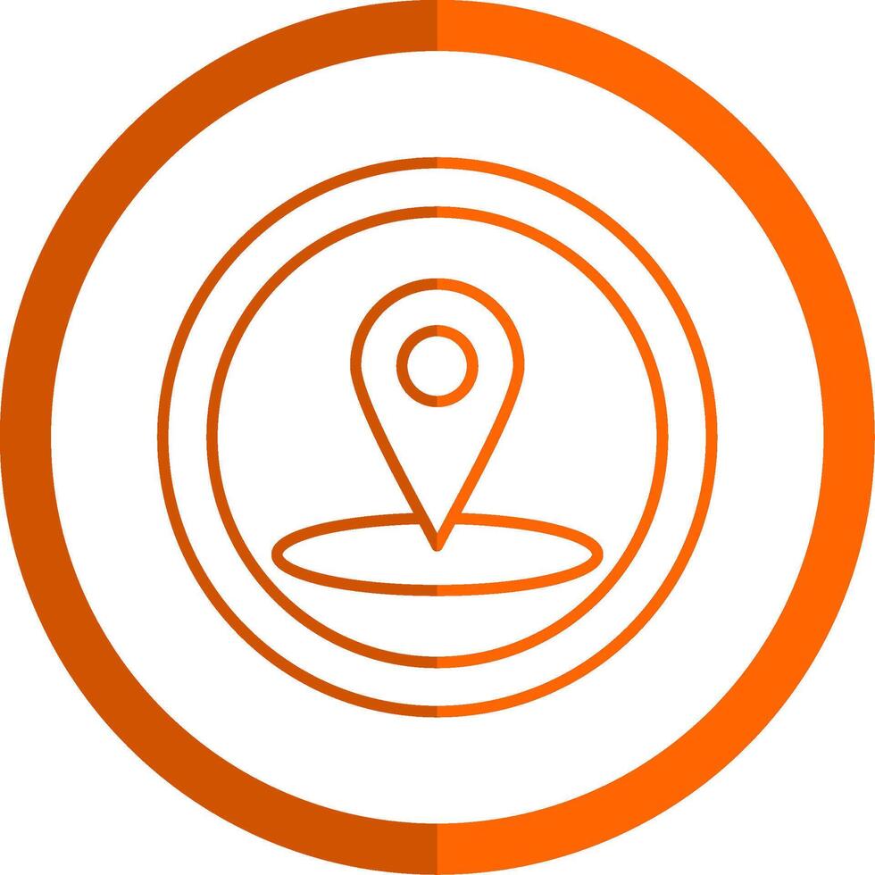 Location Line Orange Circle Icon vector