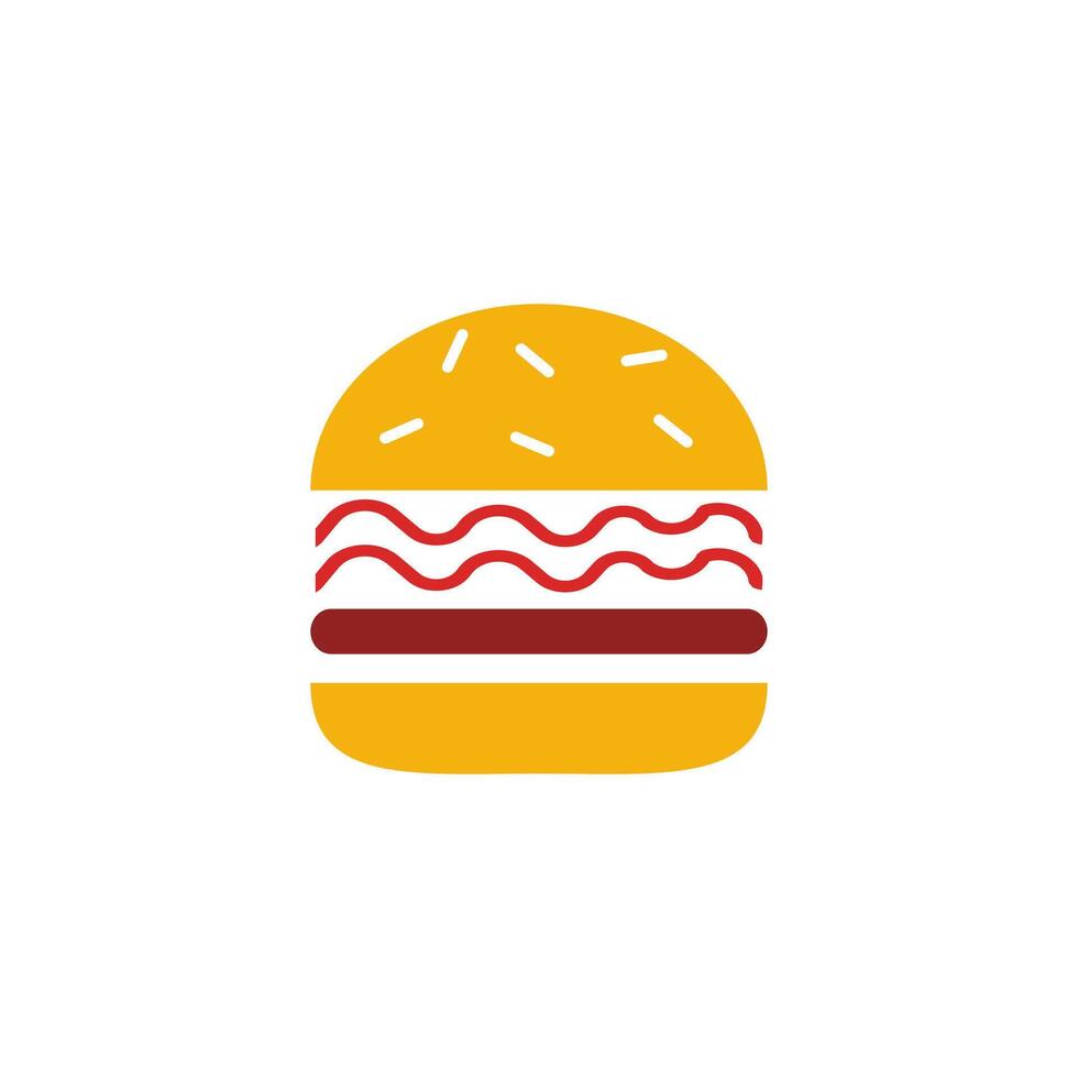 colorido sencillo humberger plano comida rápida icono vector