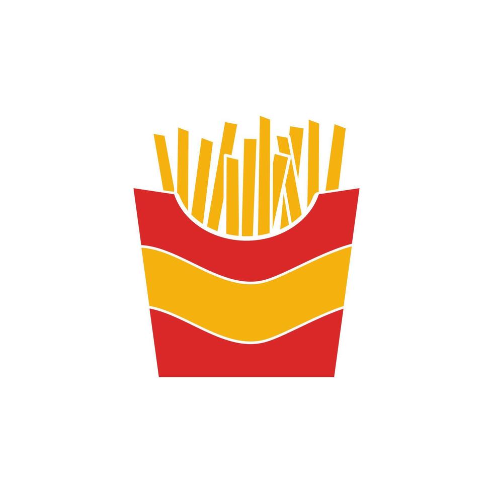 Colorfull simple flat french fries fastfood icon vector