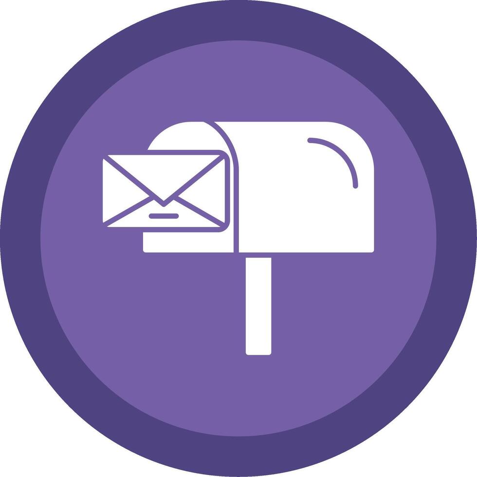 Mail Box Glyph Multi Circle Icon vector