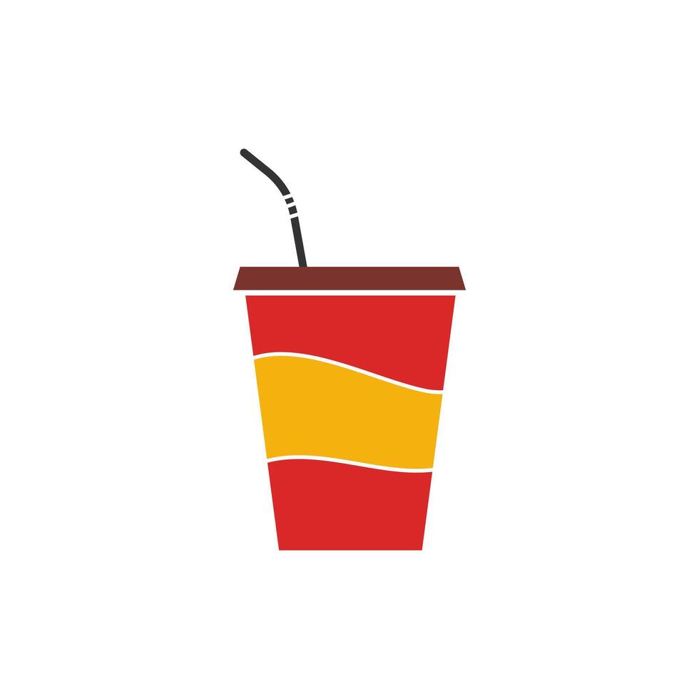 Colorfull simple flat soda fastfood icon vector