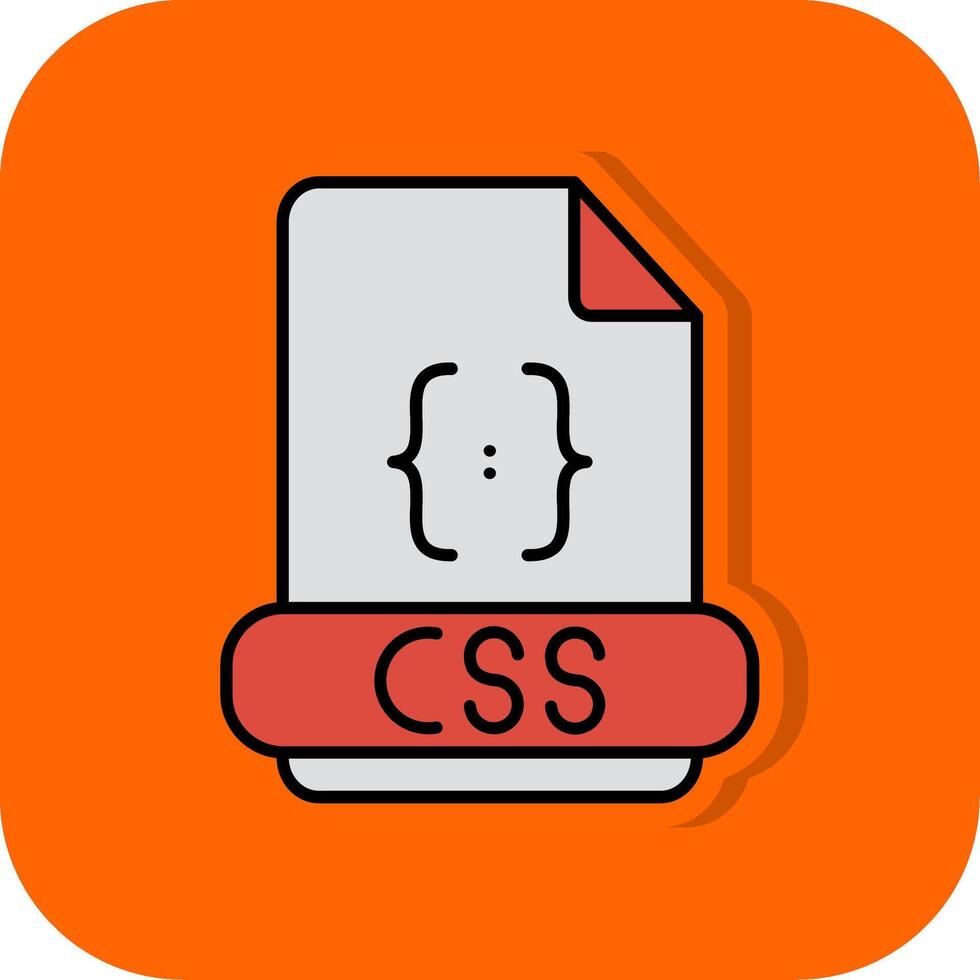 Css Filled Orange background Icon vector