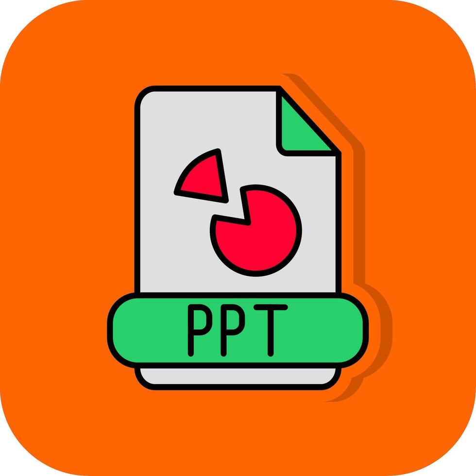 Ppt Filled Orange background Icon vector