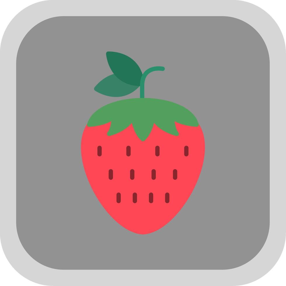 Strawberries Flat Round Corner Icon vector