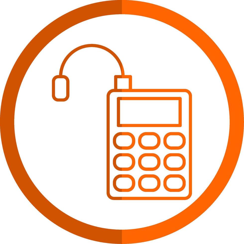 Microphone Line Orange Circle Icon vector