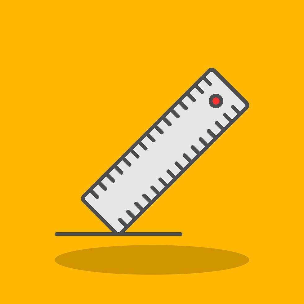 Ruler Filled Shadow Icon vector
