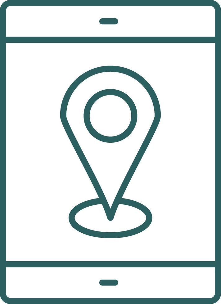 Mobile Gps Line Gradient Round Corner Icon vector