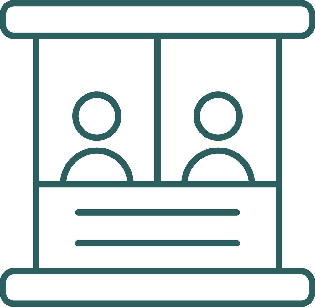 Ticket Box Line Gradient Round Corner Icon vector