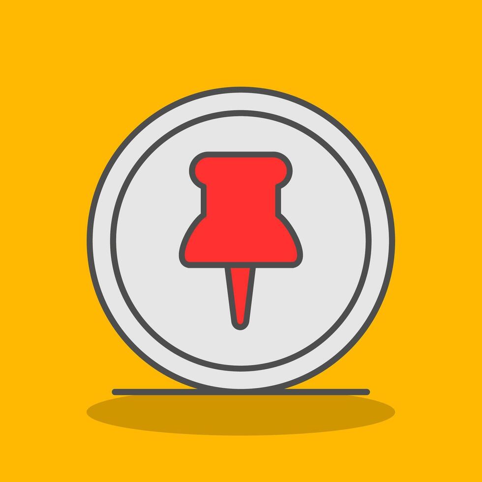Paper Clip Filled Shadow Icon vector