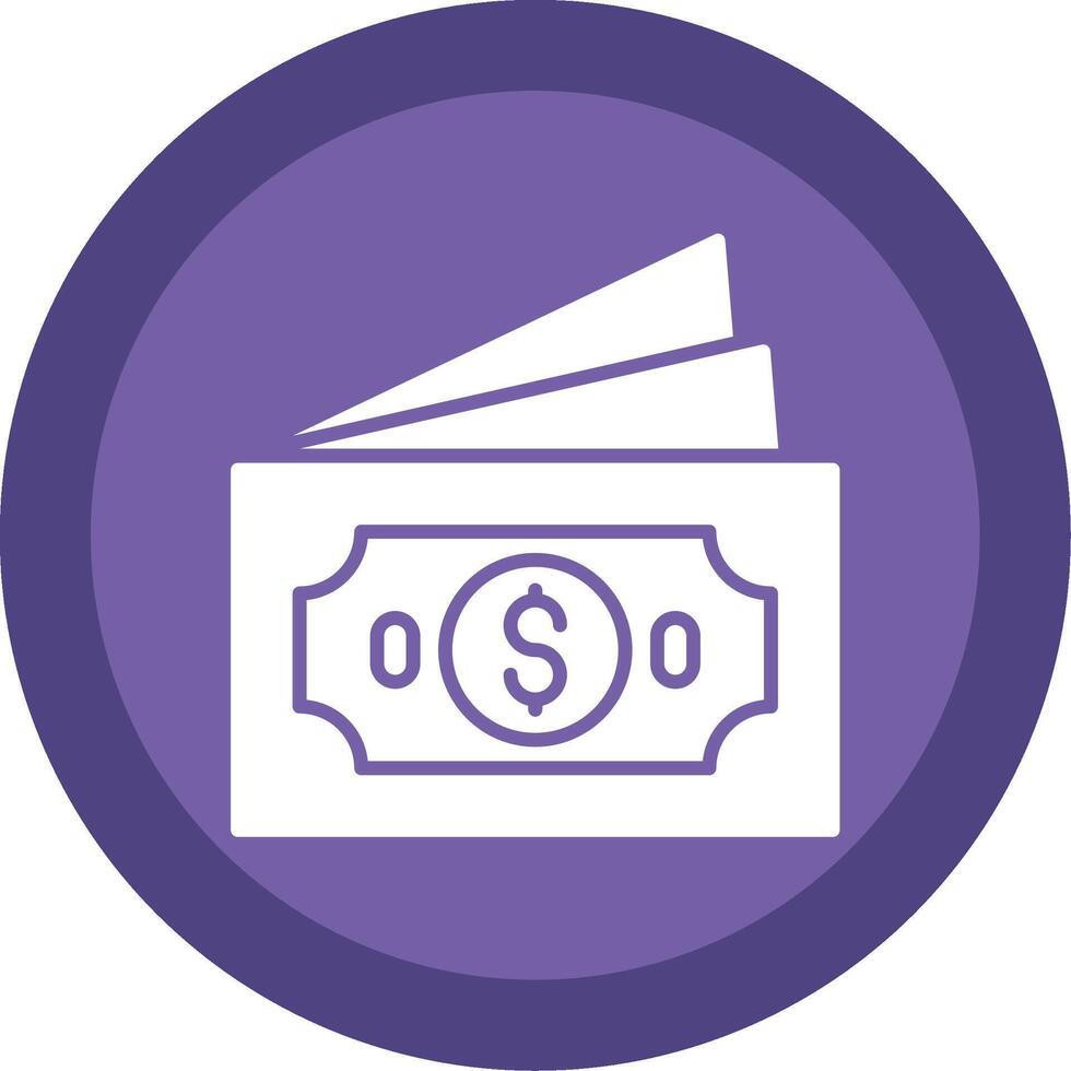Cash Glyph Multi Circle Icon vector