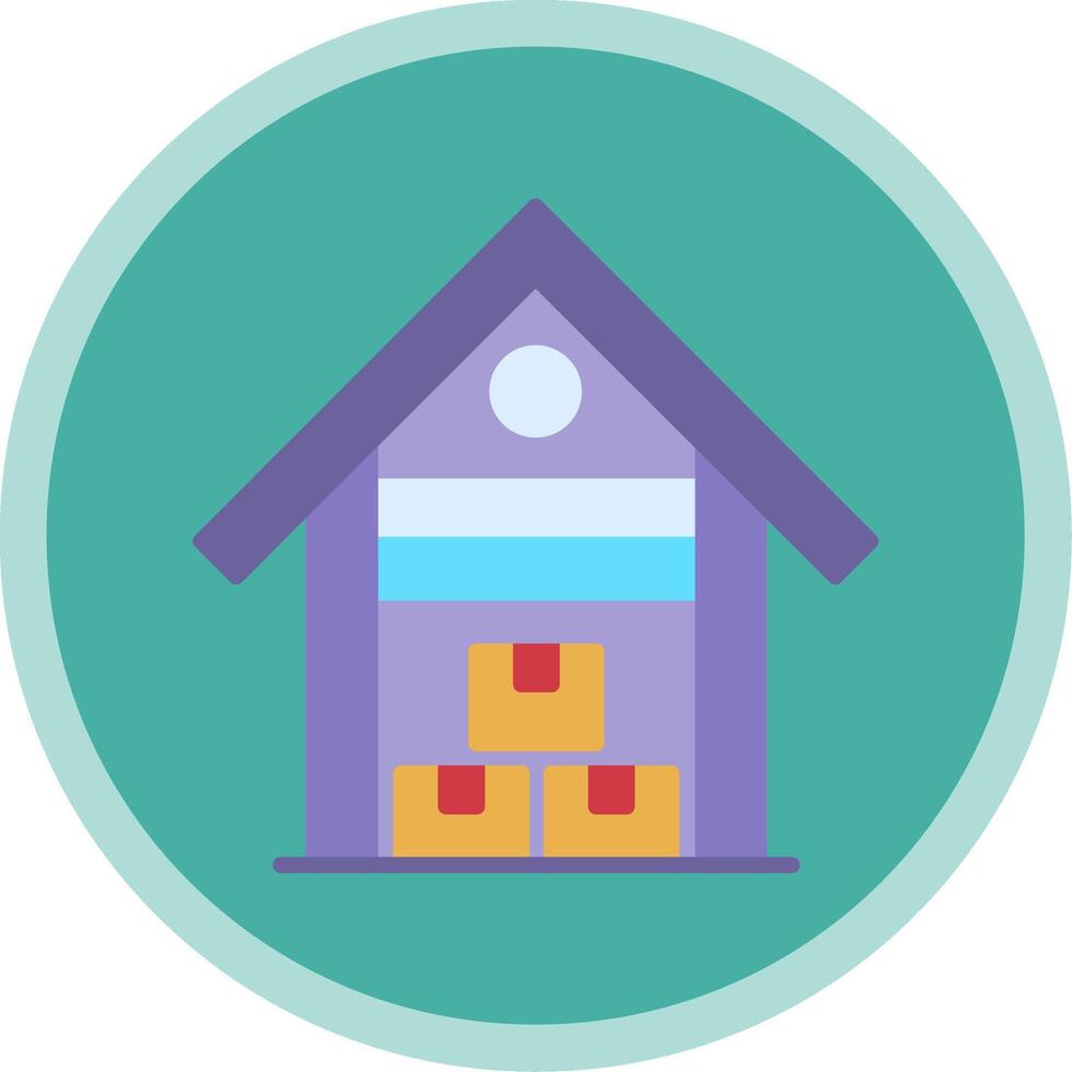 Warehouse Flat Multi Circle Icon vector