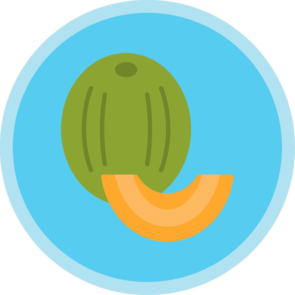 Honeydew melon Flat Multi Circle Icon vector
