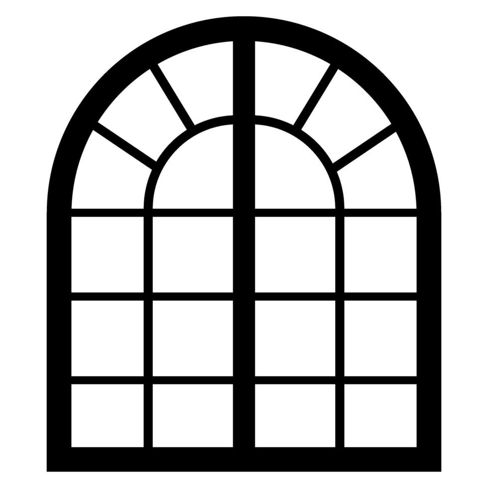 clásico elegante ventana marco modelo. negro silueta Clásico malla arcos gráfico modelo vector