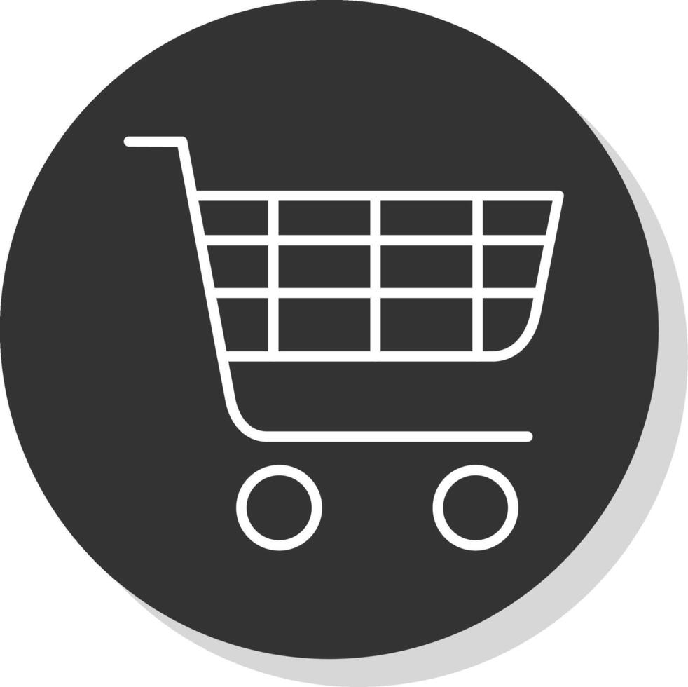 compras cesta línea gris circulo icono vector