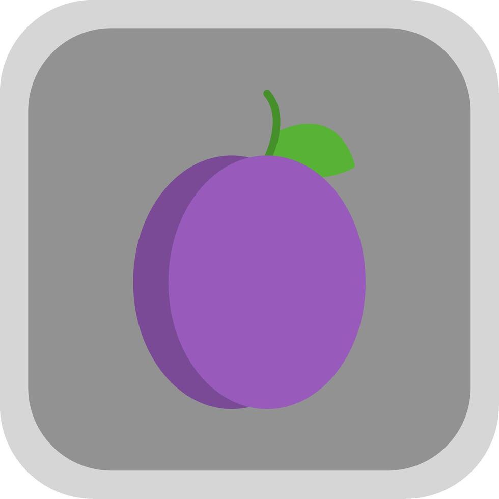 Plum Flat Round Corner Icon vector