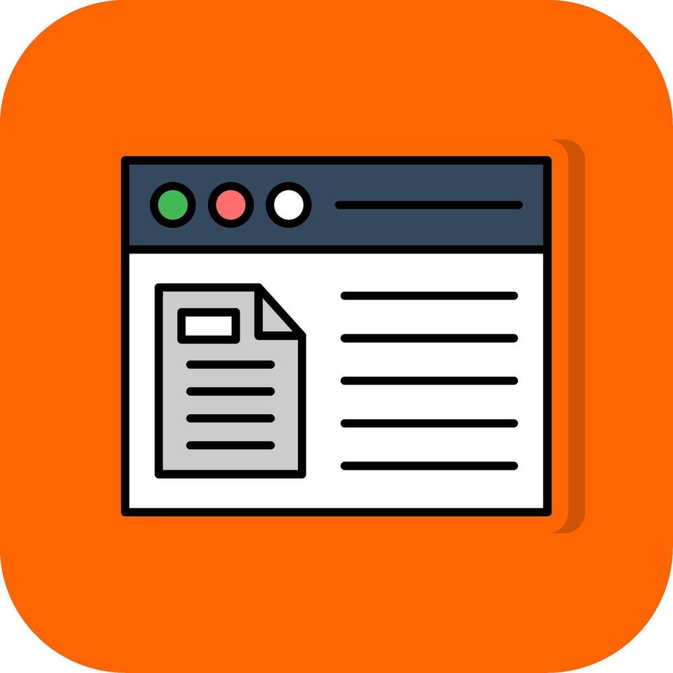 File Filled Orange background Icon vector