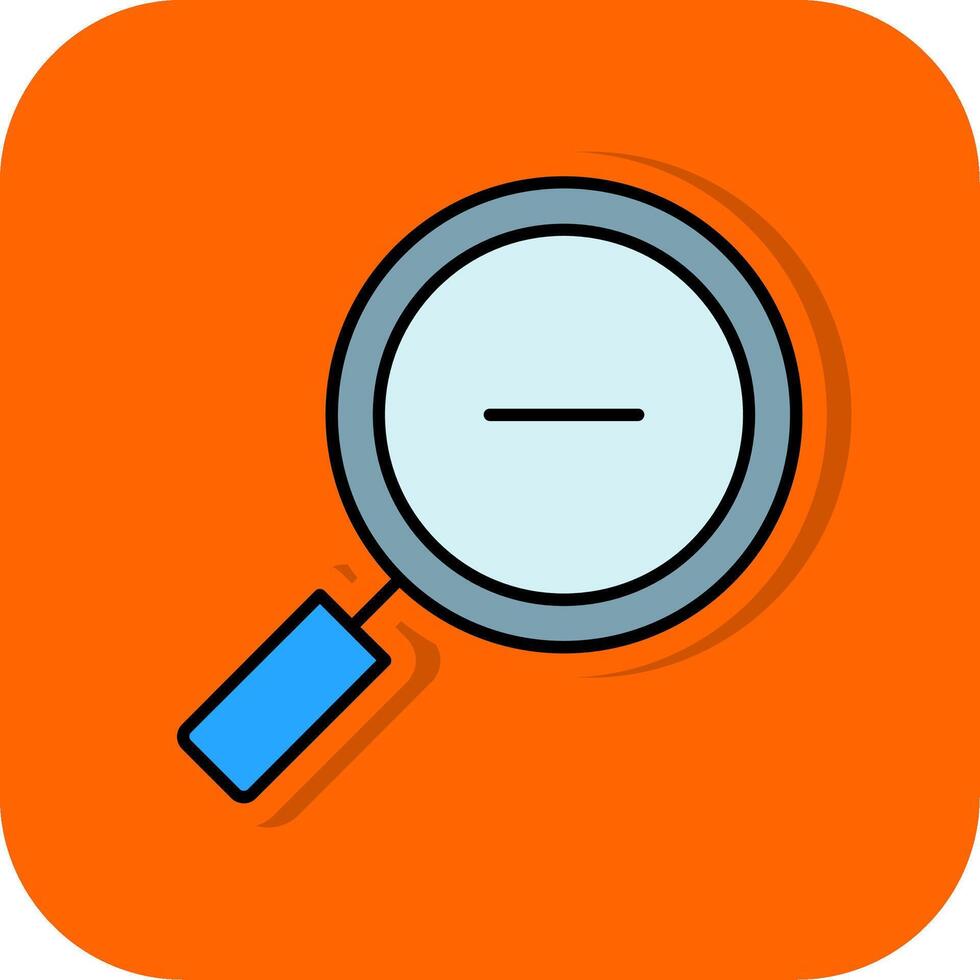 Zoom Out Filled Orange background Icon vector