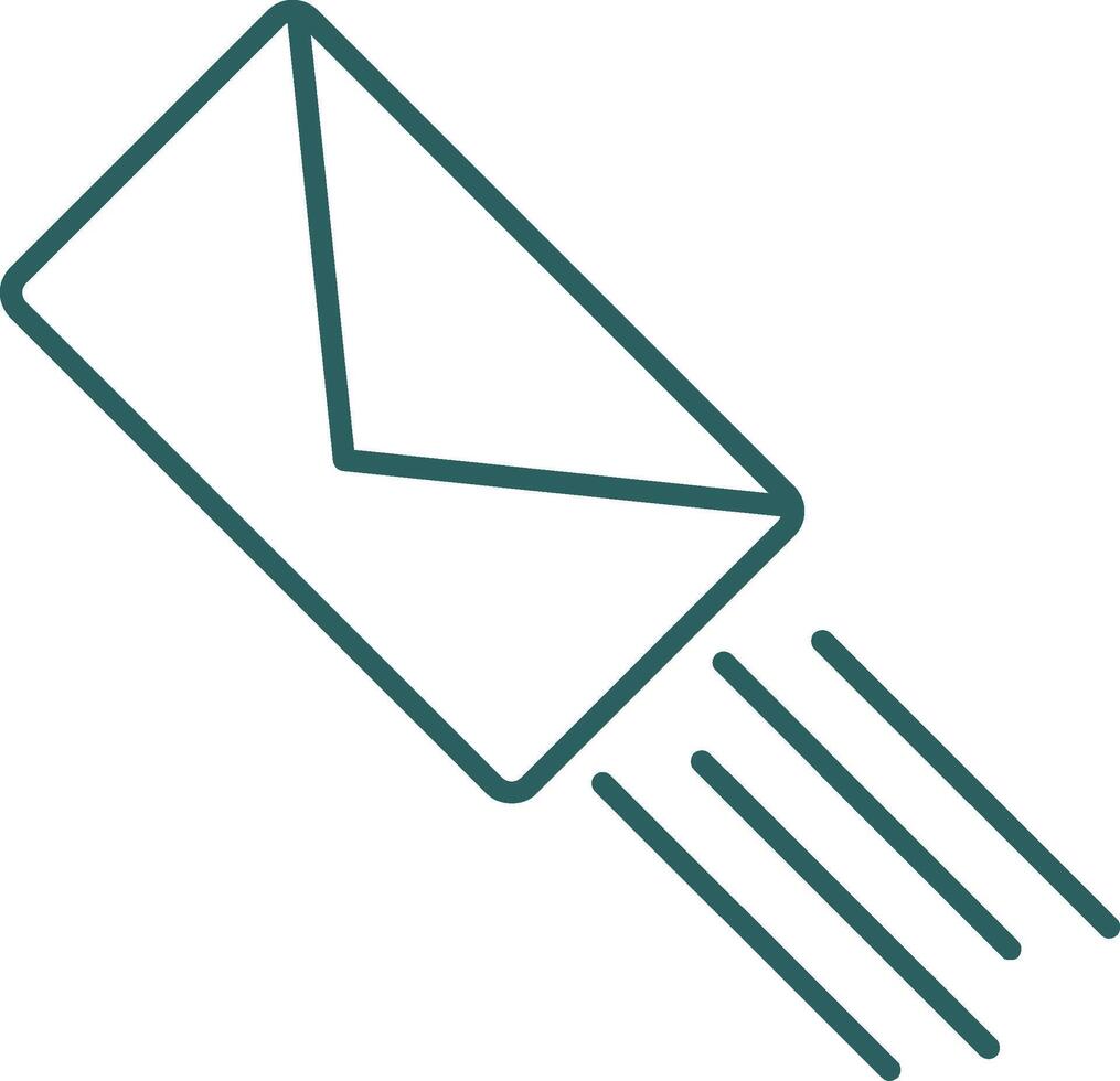 Express Mail Line Gradient Round Corner Icon vector