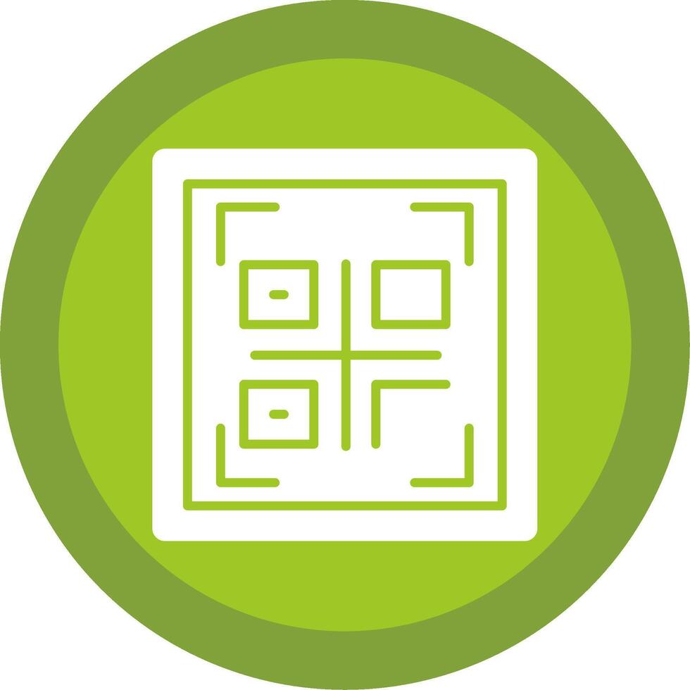 Qr Code Glyph Multi Circle Icon vector