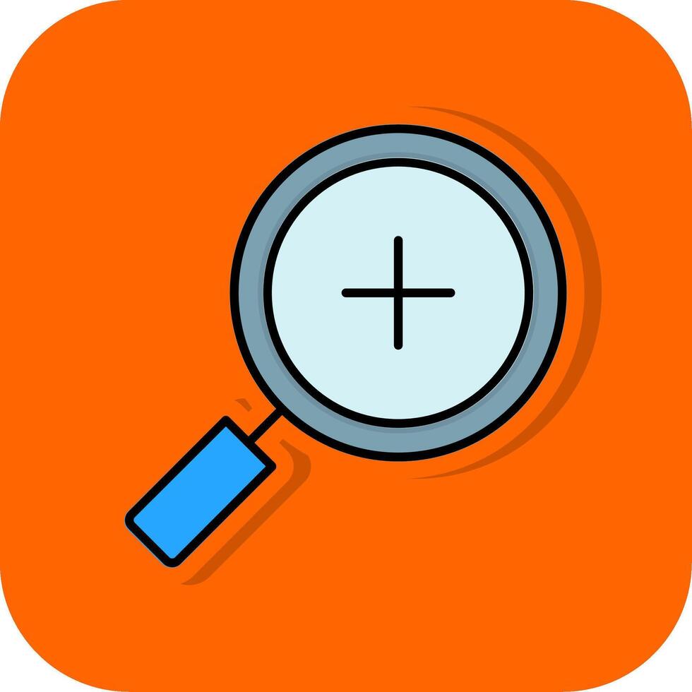 Zoom In Filled Orange background Icon vector