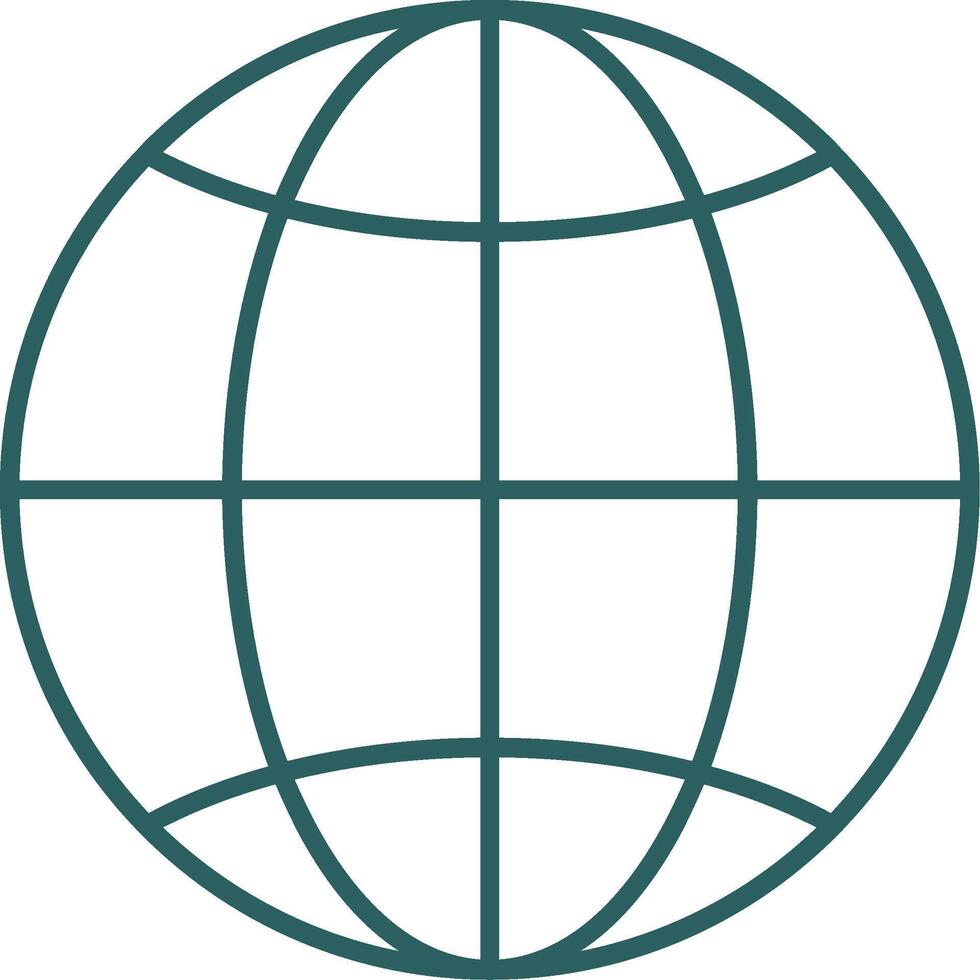 Worldwide Line Gradient Round Corner Icon vector